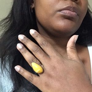 Butterscotch amber cocktail ring